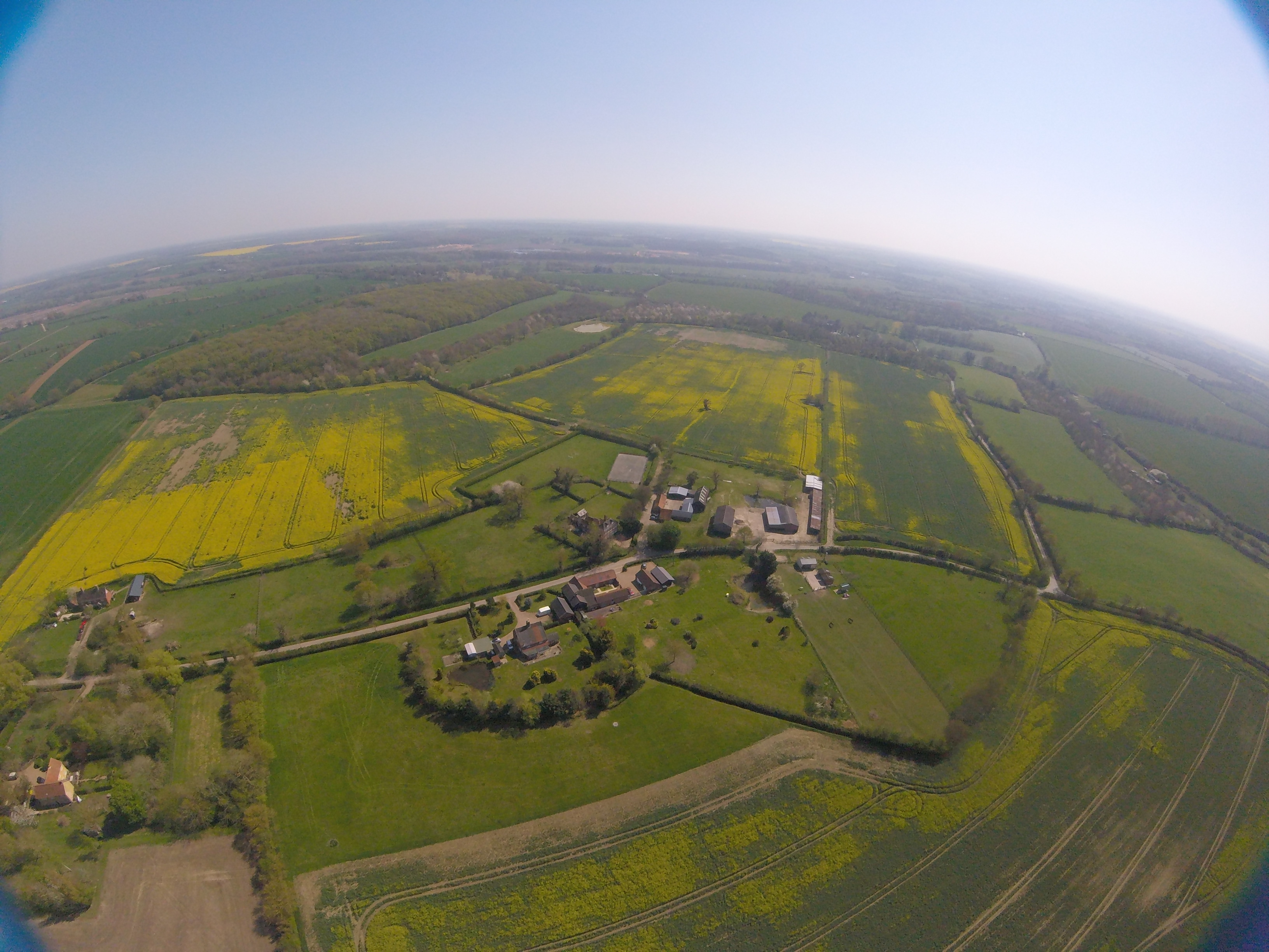 Panoramic view of Norfolk farmland at dawn